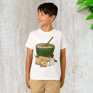 Camiseta Cinnamon Roll Baking Ingredientes Cozy Kitchen