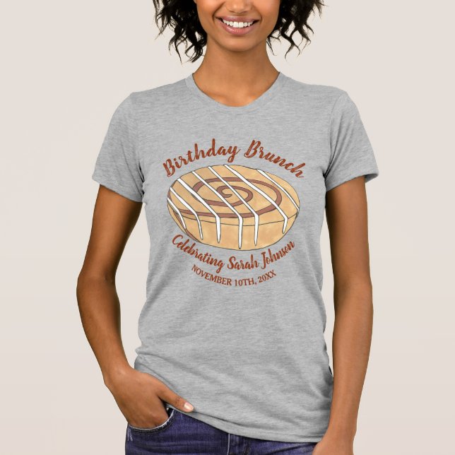 Camiseta Cinnamon Roll Bun Paery Festa de aniversário Brunc (Frente)