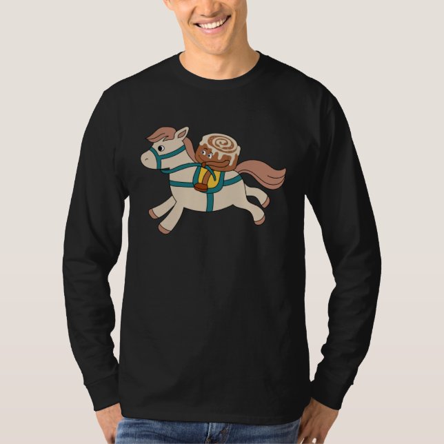 Camiseta Cinnamon Roll is Horseriding Ironic Horse Illustra (Frente)