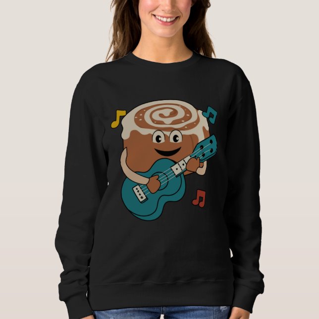 Camiseta Cinnamon Roll Ukulele Player Musician Clef (Frente)