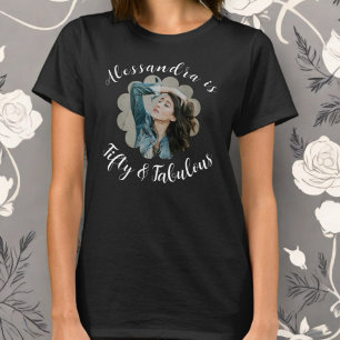 Camiseta Cinquenta e fabulosa caligrafia de monograma de fo