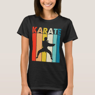 Camiseta Cinto de Karatê Retro Silhueta de Karatê Artes Mar