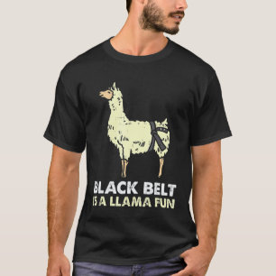 Camiseta Cinto Preto Llama Diversão Karate Judo Jiu Jitsu A