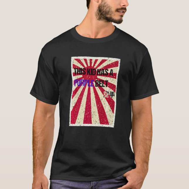 Camiseta Cinto Roxo de Karatê Juvenil (Frente)