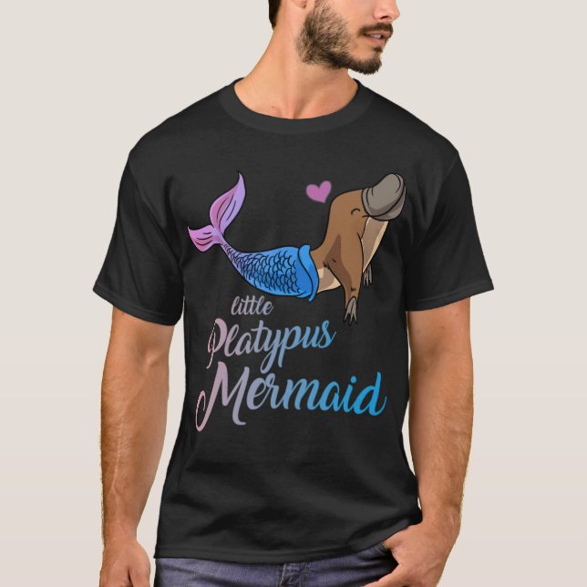 Camiseta Cinto sob o mar Pequeno Platypus Sereia Cana (Frente)