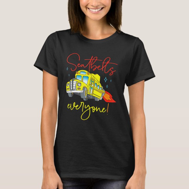 Camiseta Cintos De Segurança Todos Os Condutores De Ônibus  (Frente)