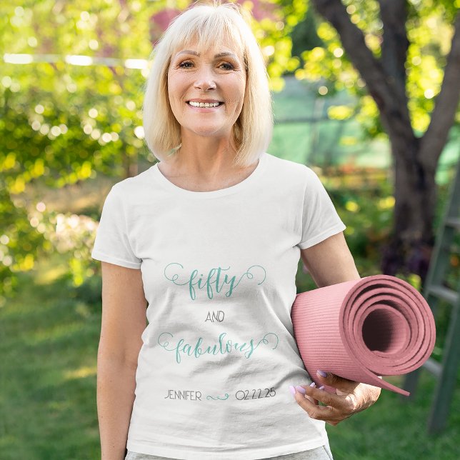 Camiseta Cinza 50 e aniversário fabuloso (Criador carregado)