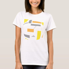 Camiseta Cinza Abstrato de Formas Geométricas de Oval de L
