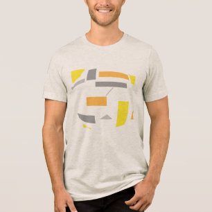 Camiseta Cinza Abstrato de Formas Geométricas de Oval de  L