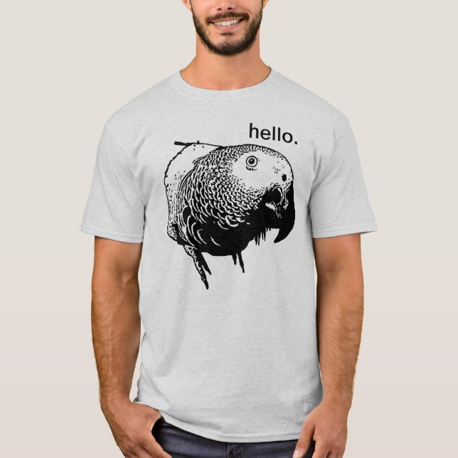 Camiseta Cinza africana Olá (Frente)