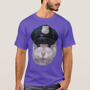 Camiseta Cinza anã anã-anã-anã que veste o agente da políci