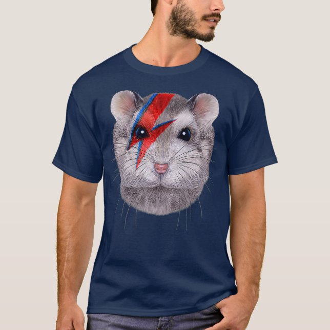 Camiseta Cinza anã Hamster com Red Lightning Bolt ativado (Frente)