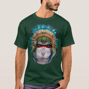 Camiseta Cinza anã Hamster vestindo nativo americano