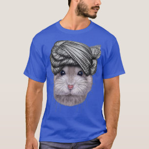 Camiseta Cinza anã Hamster vestindo trama na cabeça de Turb