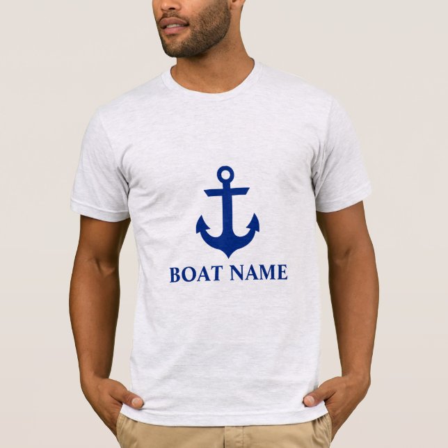 Camiseta Cinza Ancoradora do nome do navio náutico (Frente)