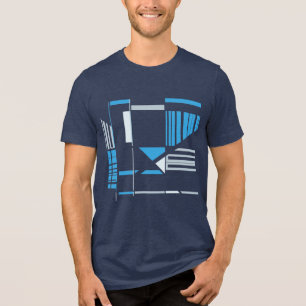 Camiseta Cinza Azul Arte Geométrica do Sudoeste, inspirada