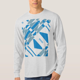 Camiseta Cinza Azul Formas Diagonais MCM inspirado no sudoe