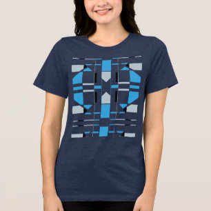 Camiseta Cinza Azul Geométrico Sudoeste, inspirado no MCM