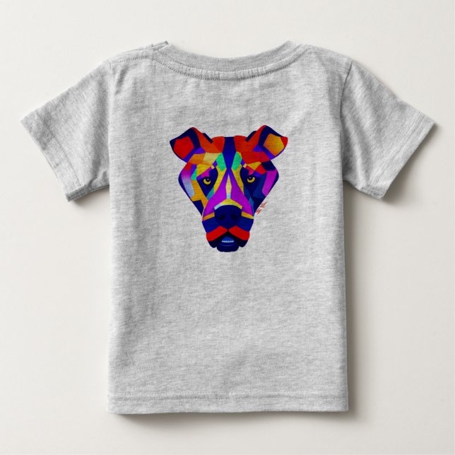 Camiseta cinza bebé costas do cachorro de Alexande (Verso)