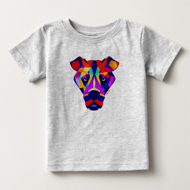 Camiseta cinza bebê do cachorro de Alexander (Frente)