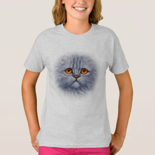 Camiseta Cinza Bonita por Gato Gatinho Face