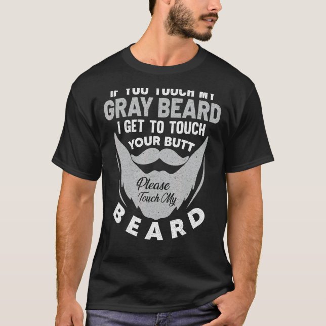 Camiseta Cinza Cheio De Hipster Com Barba De cinza (Frente)