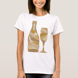Camiseta Cinza Chic GARRAFA DE CHAMPANHE E COPO