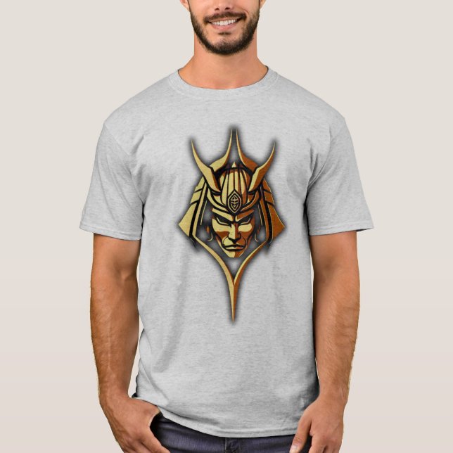 Camiseta Cinza com Logotipo da Máscara do Faraó (Frente)
