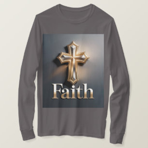 Camiseta Cinza Cruz da Fé Masculina