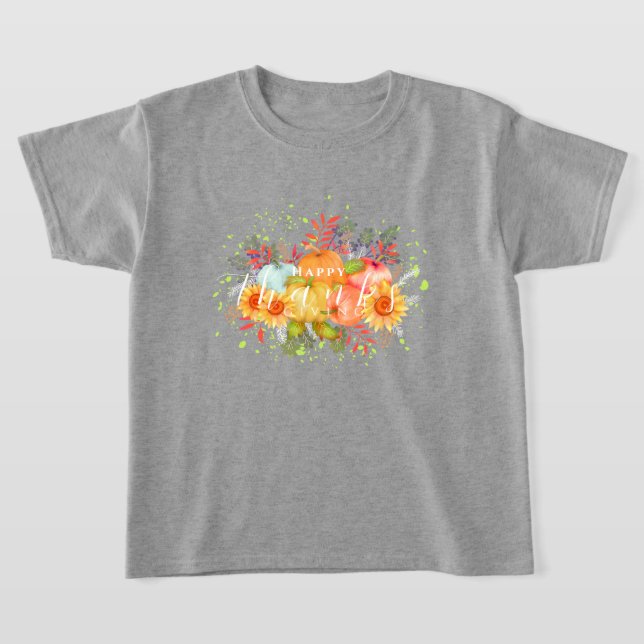 Camiseta Cinza de Ação de Graças do outono (Postura )