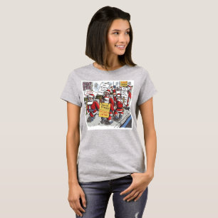 Camiseta cinza de aço feminina Santa Strike