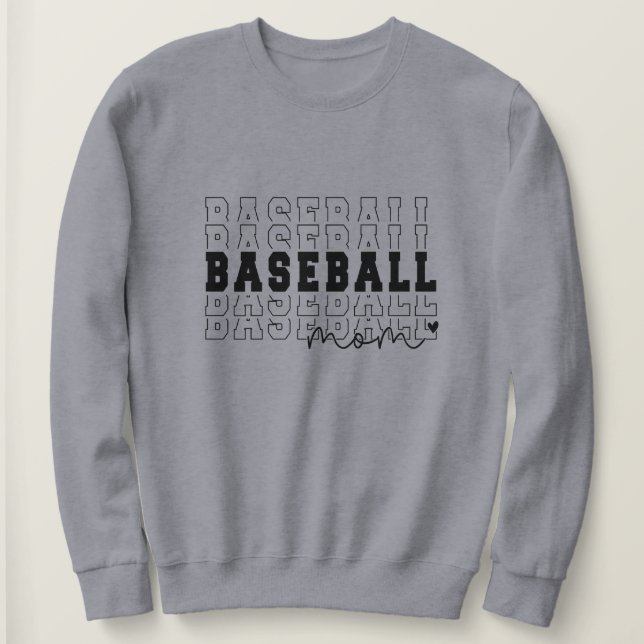 Camiseta Cinza de Baseball Mãe Personalizada (Frente do Design)