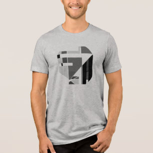 Camiseta Cinza de carvão negro Abstrato geométrico