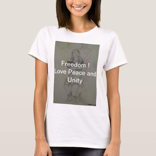 Camiseta Cinza de Cinzas: Adorável Liberdade Paz | Unidade (Frente)