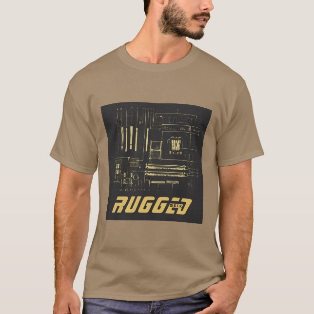 Camiseta cinza de Geek resistente | Conselho de circuito |  (Frente)