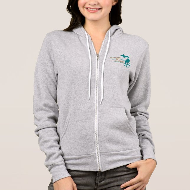 Camiseta Cinza de Heather Bella+Canvas Zipup Hoodie (Frente)