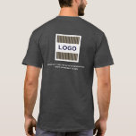 Camiseta Cinza de Heather do Logotipo Comercial<br><div class="desc">Modelo comercial personalizado simples para cinzas de saúde em estilo moderno minimalista com modelo de atualização fácil para o logotipo da sua empresa. Logotipo da empresa na frente esquerda; logotipo da empresa grande e texto personalizado na parte traseira. Projetado com uma imagem de logotipo quadrado, você pode personalizar alterando o...</div>