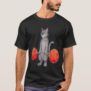 Camiseta Cinza de levantamento de mortos Gato de levantamen