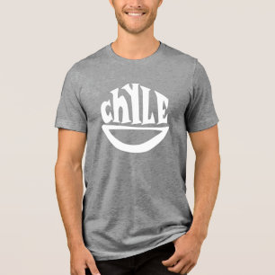 Camiseta Cinza de logotipo do Chyle Smile/T-shirt branca
