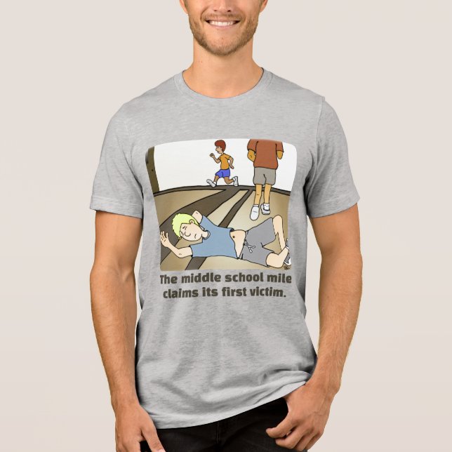 Camiseta Cinza de Milhas da Escola Média (Frente)
