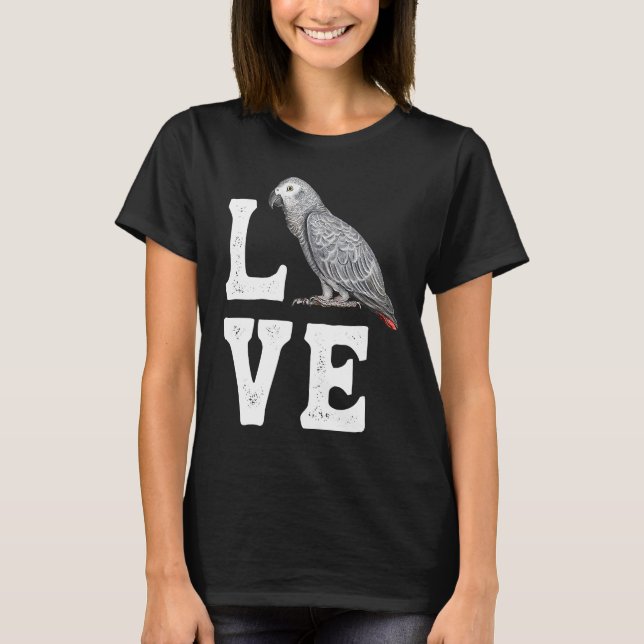 Camiseta Cinza de Papagaio-Trabalho de arte (Frente)