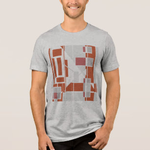 Camiseta Cinza de pó Rosa MCM Procura Abstrato Geométrica