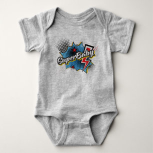 Camiseta Cinza de presente de macacão super-herói SuperBABY