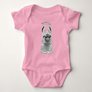 Camiseta Cinza de tendências e padrão branco Llama Baby