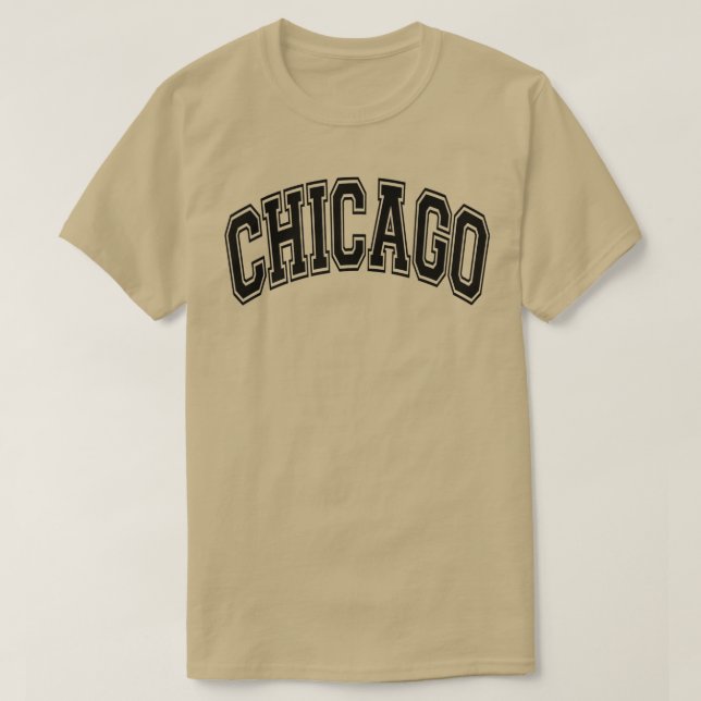 Camiseta Cinza de Texto do Estilo Varsity IL de Chicago Ill (Frente do Design)