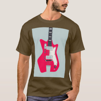Camiseta Cinza de violão elétrico com rocha Surf dos anos 6