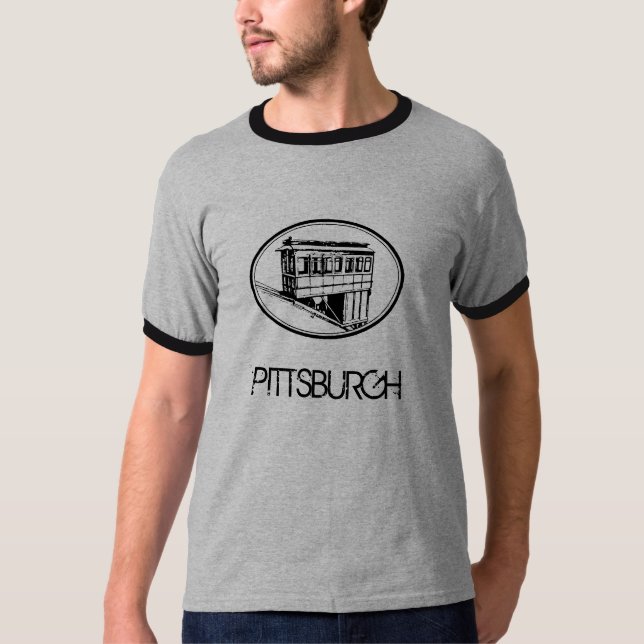 Camiseta Cinza do declive de Pittsburgh (Frente)