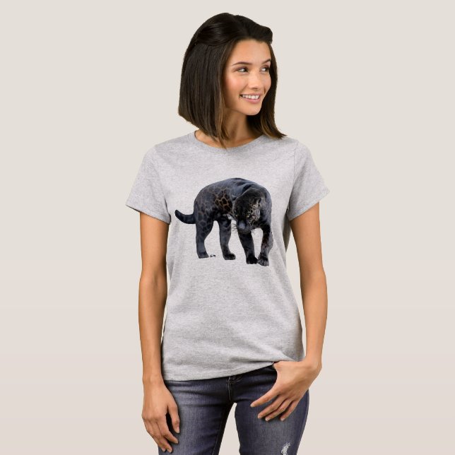 Camiseta cinza em aço feminino Jaguar Diablo (Frente Completa)
