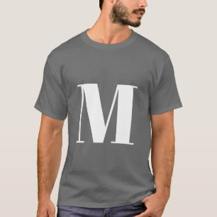 Camiseta Cinza Escura - Letra Inicial Monograma Moderno