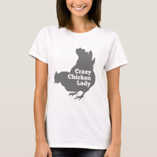 Camiseta Cinza escuro louco da senhora Pecking da galinha